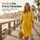 Women’s Solid Color Ruffle Sleeve Midi Dress