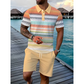 📢📢40% OFF !! ⏰Men's Two-Piece Shirt and Shorts Set – Digital Print, Athletic Fit, Wrinkle Resistant ✨