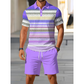 📢📢40% OFF !! ⏰Men's Two-Piece Shirt and Shorts Set – Digital Print, Athletic Fit, Wrinkle Resistant ✨
