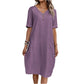 Women's Relaxed Fit Summer V-Neck Dress