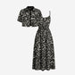 Women's Leopard Print Two-Piece Dress Set