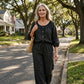 Women's Button-Down Drawstring Top & Wide-Leg Pants Set