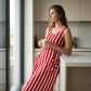 Women's Striped Sleeveless Maxi Dress