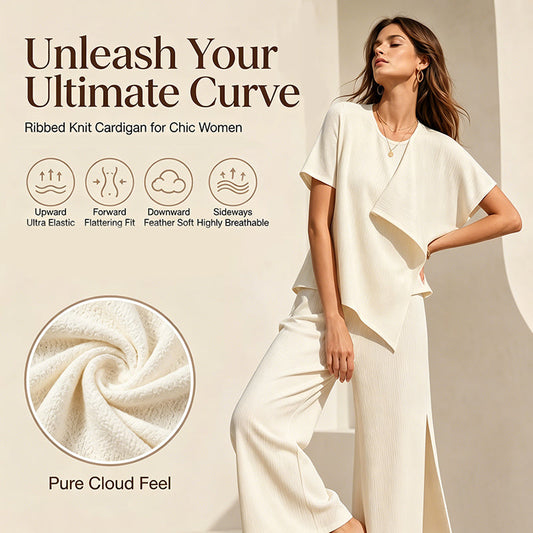 👚👖Women's Asymmetric Top & Slit Wide-Leg Pants Set– Elegant Statement Co-ord ✨