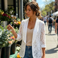 Women's Elegant Floral Lace Blazer