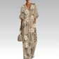 Women's Elegant V-Neck Printed Jumpsuit