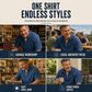 Men's Vintage Denim Half-Zip T-Shirt