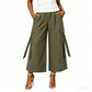 Women's Cropped Wide-Leg Cargo Pants