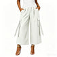 Women's Cropped Wide-Leg Cargo Pants