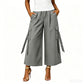 Women's Cropped Wide-Leg Cargo Pants