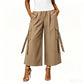 Women's Cropped Wide-Leg Cargo Pants