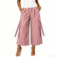 Women's Cropped Wide-Leg Cargo Pants