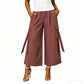 Women's Cropped Wide-Leg Cargo Pants