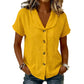 Women's Short Sleeve Cotton Linen Shirt