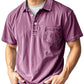 Men's Retro Lapel Button-Down Pocket Front Casual Short Sleeve Shirt