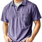 Men's Retro Lapel Button-Down Pocket Front Casual Short Sleeve Shirt