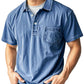 Men's Retro Lapel Button-Down Pocket Front Casual Short Sleeve Shirt