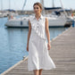 Women's Summer Sleeveless Dress with Front Ruffle