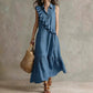 Women's Summer Sleeveless Dress with Front Ruffle
