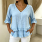 Women's Elegant Ruffle V-Neck Summer Top