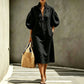 Women's Half-Zipper Stand Collar Puff Sleeve Dress