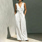 Summer Fashion Sleeveless Top & Wide-Leg Pants Set