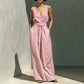 Summer Fashion Sleeveless Top & Wide-Leg Pants Set