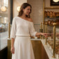Women's Off-Shoulder Top & Asymmetric Skirt Set
