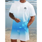 ⏳🔥LIMITED-TIME 50% OFF! 🌊Men's Gradient Short Sleeve and Shorts Set