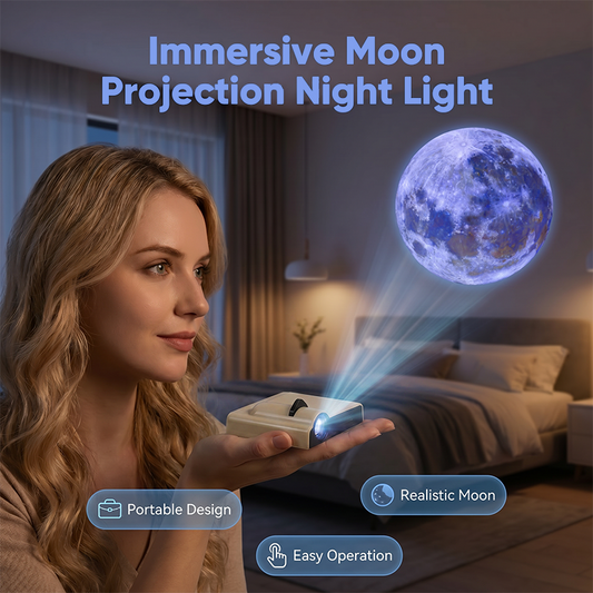 🌙✨ Pocket moon projector – portable, one-touch, instant cosmic ambiance!