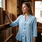 Women's Elegant Ruffled V-Neck Top