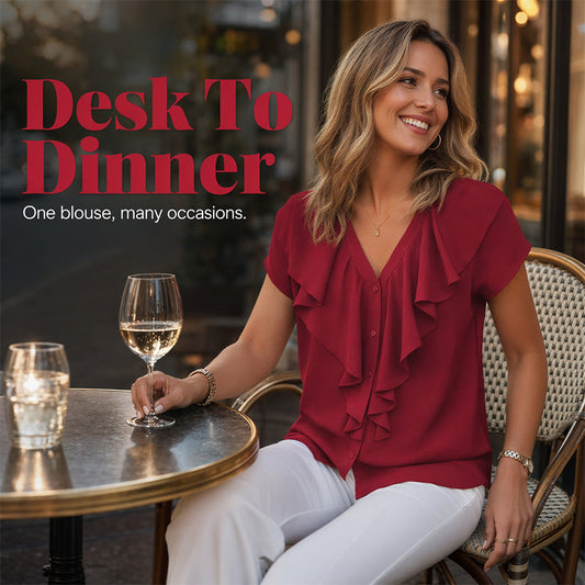 Elegant Ruffle V-Neck Blouse