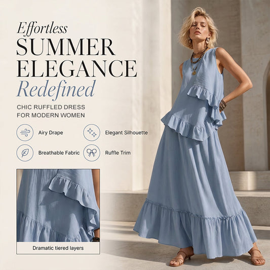 Women's Sleeveless Ruffle Maxi Dress