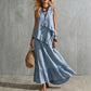 Women's Sleeveless Ruffle Maxi Dress