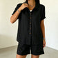 Women's Button-Down Shirt & Shorts 2-Piece Set