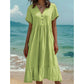 Women's V-Neck Short Sleeve Ruffled Midi Dress