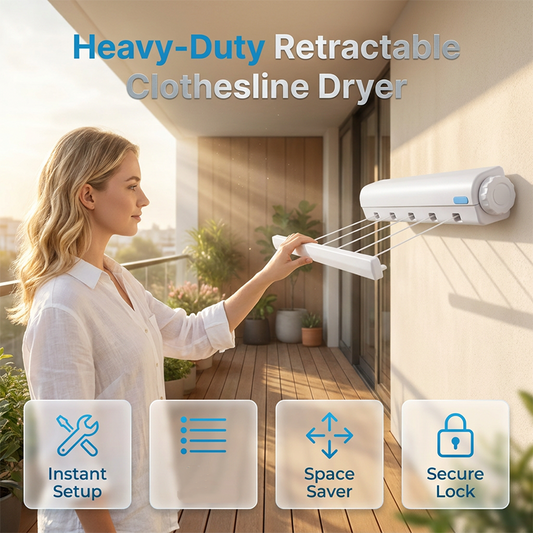 🧺✨ Retractable Multi-Line Clothesline Dryer – Pull Out When Needed, Hide When Not! | Indoor/Outdoor | ⏰ 50% OFF Today ⏰