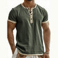 Men's Short Sleeve Breathable Henley Shirt