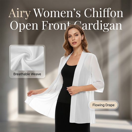 Women's Chiffon Open Front Cardigan Loose