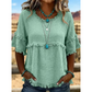 Women's Casual Fringe-Trim Ruffle Sleeve Top