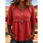 Women's Casual Fringe-Trim Ruffle Sleeve Top