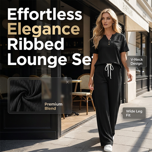 Women's Ribbed Knit Top & Pants 2-Piece Set