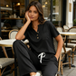 Women's Ribbed Knit Top & Pants 2-Piece Set