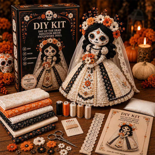 💀🧵 Skeleton bride craft kit – complete, detailed, perfect for Halloween decor!