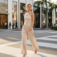 Elegant Criss-Cross Halter Neck Jumpsuit