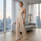 Elegant Criss-Cross Halter Neck Jumpsuit