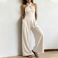 Elegant Criss-Cross Halter Neck Jumpsuit