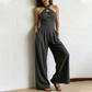 Elegant Criss-Cross Halter Neck Jumpsuit