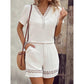 Women's V Neck Short Sleeve Top and Shorts Set
