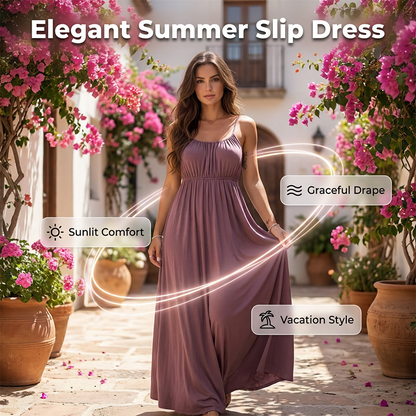 👗🌿 Versatile Maxi Slip Dress with Gathered Neckline – Flattering Fit for Every Body Type✨𝘉𝘶𝘺 𝘢𝘯𝘺 2 𝘢𝘯𝘥 𝘨𝘦𝘵 𝘢𝘯 𝘦𝘹𝘵𝘳𝘢 8% 𝘥𝘪𝘴𝘤𝘰𝘶𝘯𝘵
